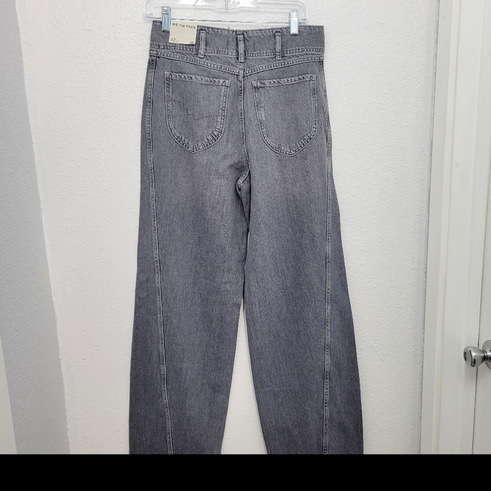 FREE PEOPLE Aster High Rise Straight Leg Jeans in Slate 28 NWT - Picture 6 of 9